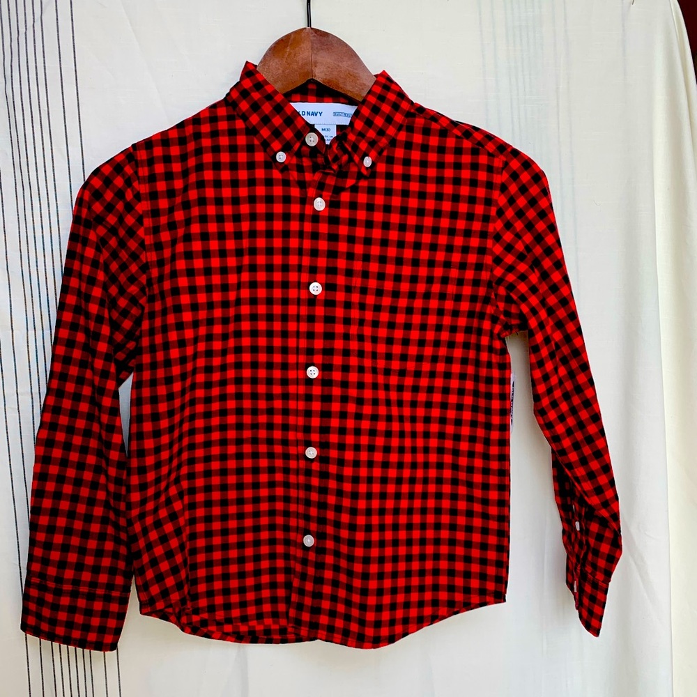 Old Navy Kids M(8) Plaid Button Down Shirt.